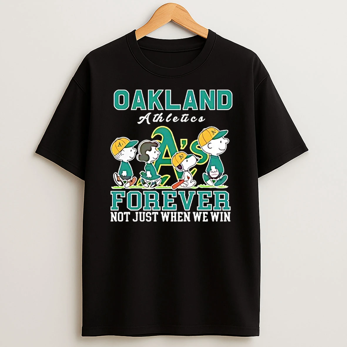 Snoopy And Charlie Brown Oakland Athletics Baseball Forever Not Just When We Win T Shirt