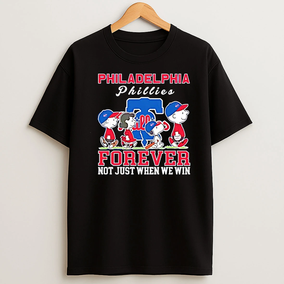 Snoopy And Charlie Brown Philadelphia Phillies Baseball Forever Not Just When We Win T Shirt