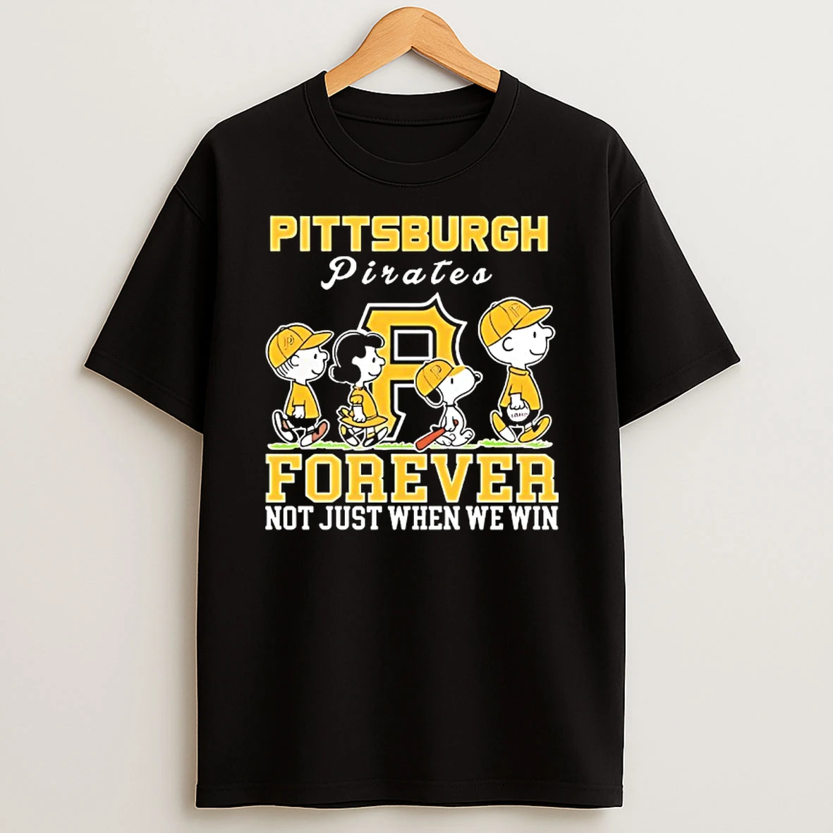 Snoopy And Charlie Brown Pittsburgh Pirates Baseball Forever Not Just When We Win T Shirt