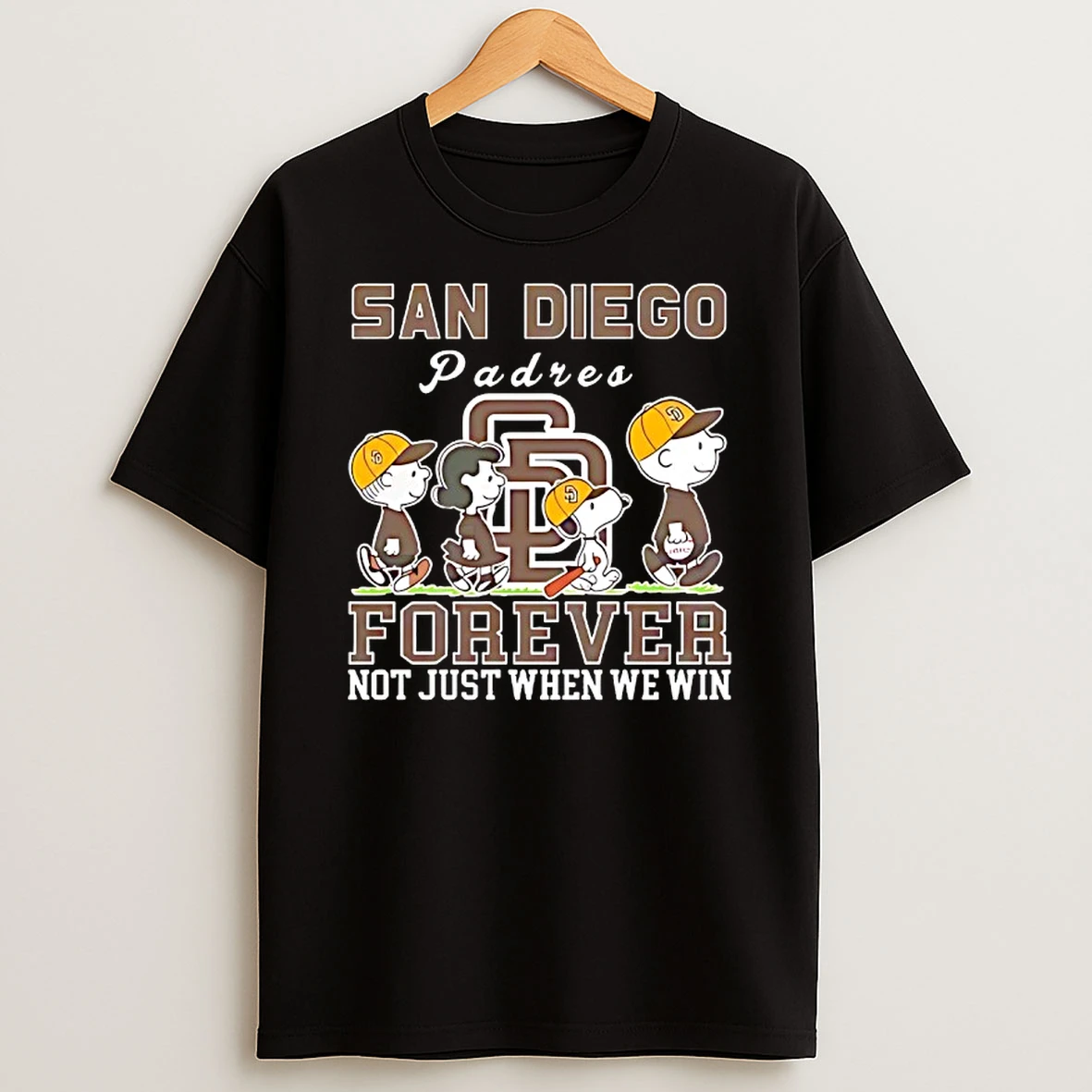 Snoopy And Charlie Brown San Diego Padres Baseball Forever Not Just When We Win T Shirt