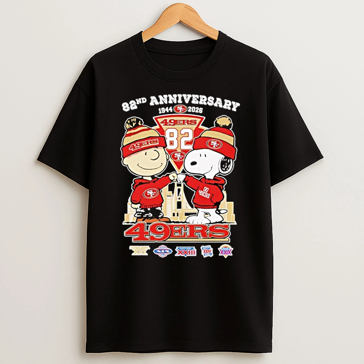 Snoopy And Charlie Brown San Francisco 49ers 82nd Anniversary 1944 2026 Thank You T Shirt