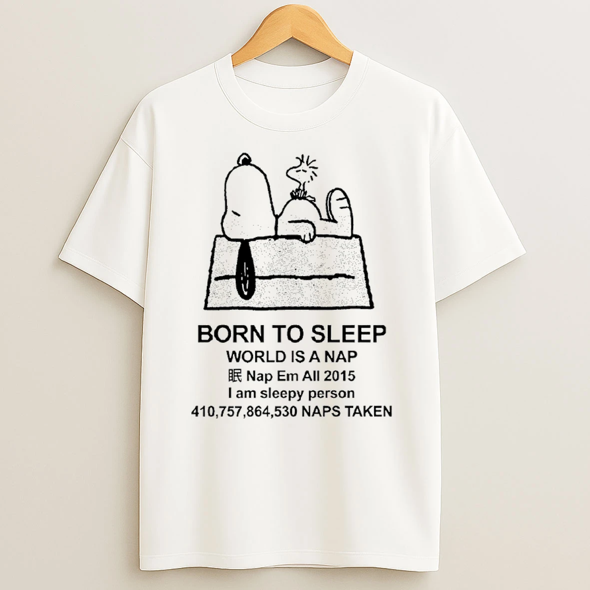 Snoopy And Woodstock Born To Sleep World Is A Nap T Shirt