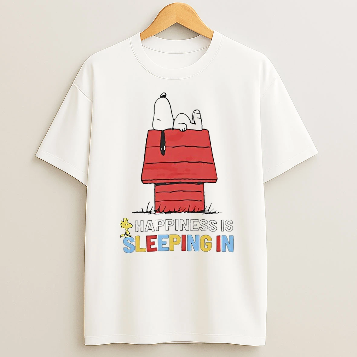 Snoopy And Woodstock Happiness Is Sleeping In T Shirt