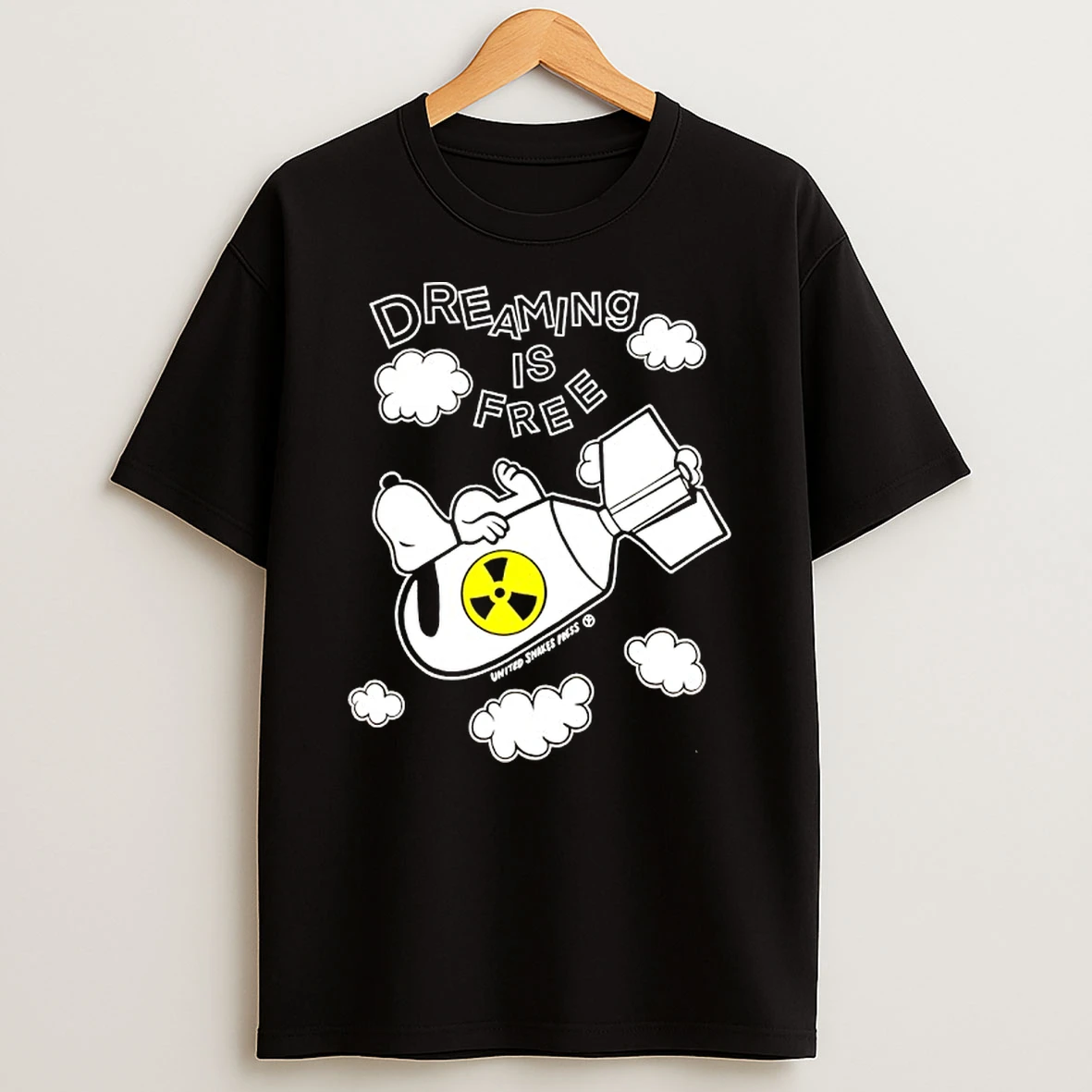 Snoopy Bomb United Snakes Press Dreaming Is Free T Shirt