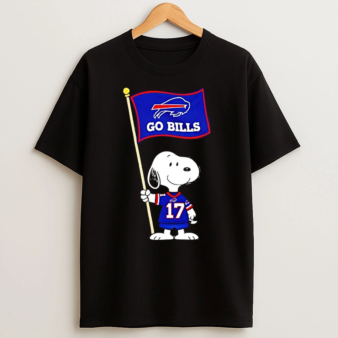 Snoopy Holding Buffalo Bills Flag Go Bills T Shirt