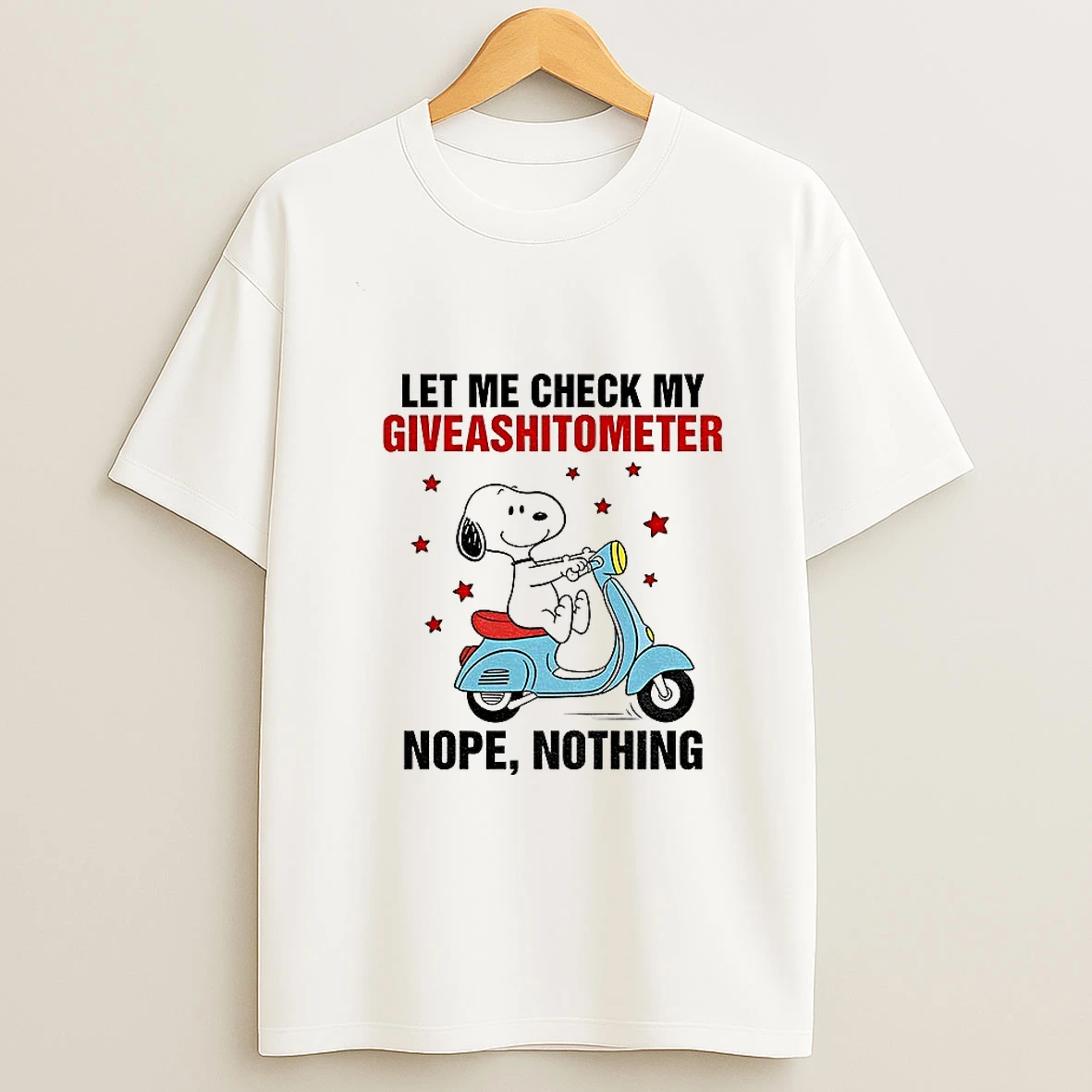 Snoopy Let Me Check My Giveashitometer Nope Nothing T Shirt