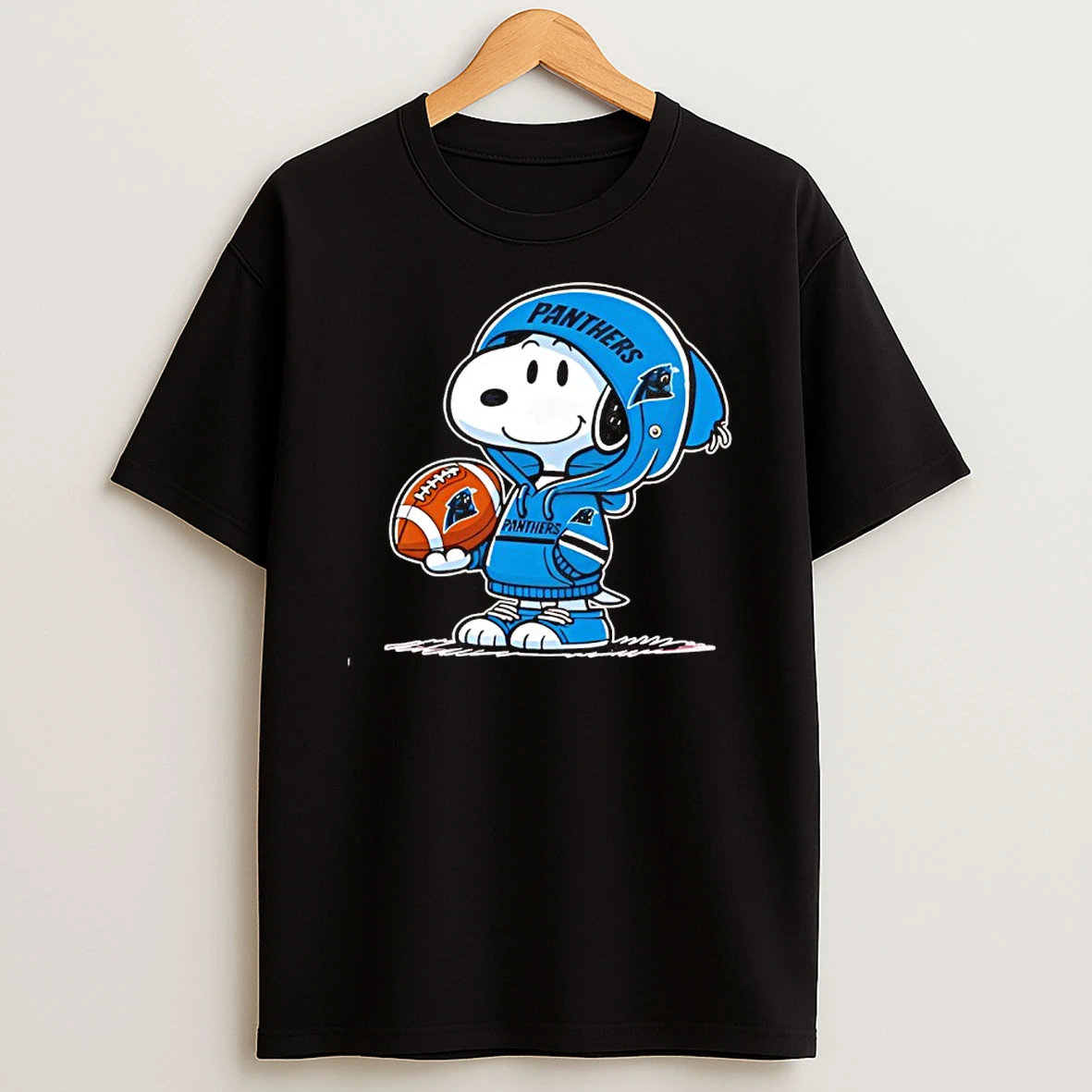 Snoopy Wears Carolina Panthers Football T Shirt