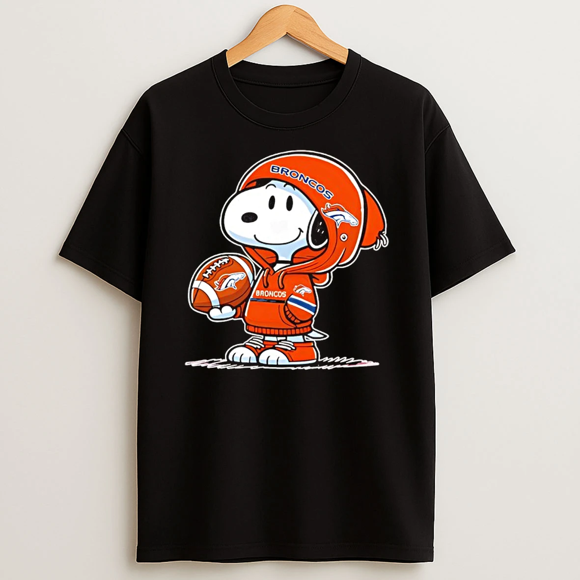Snoopy Wears Denver Broncos Football T Shirt