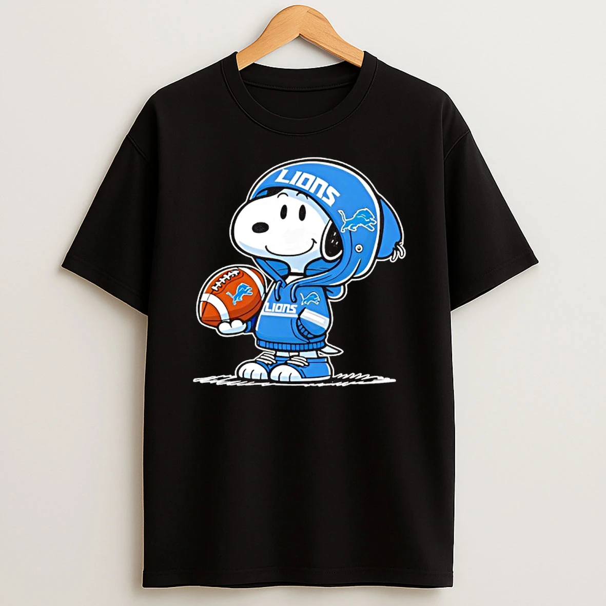 Snoopy Wears Detroit Lions Football T Shirt