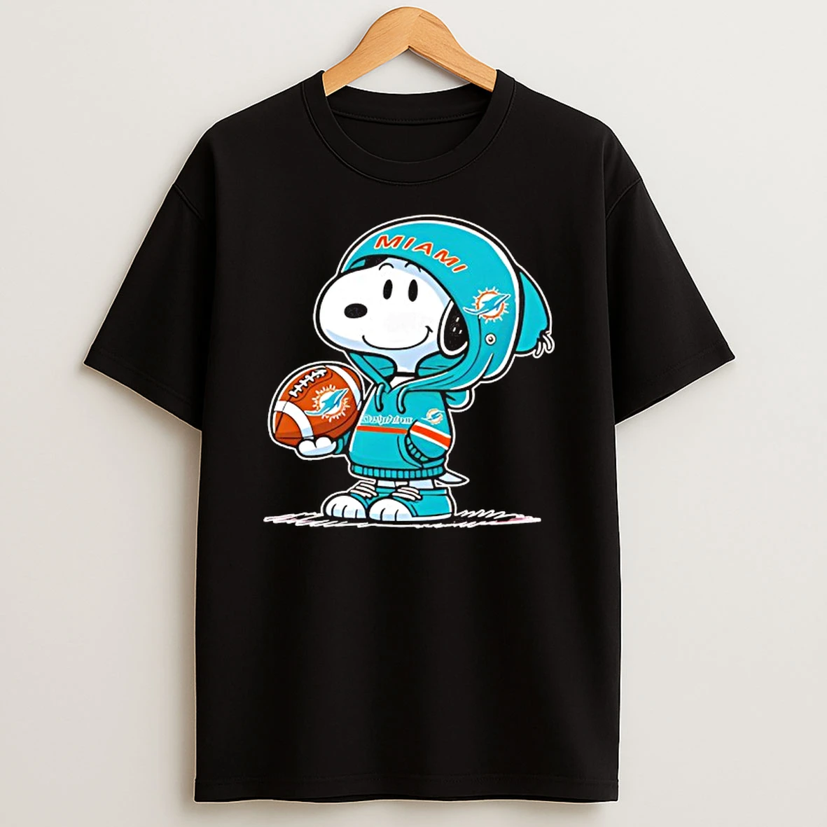 Snoopy Wears Miami Dolphins Football T Shirt