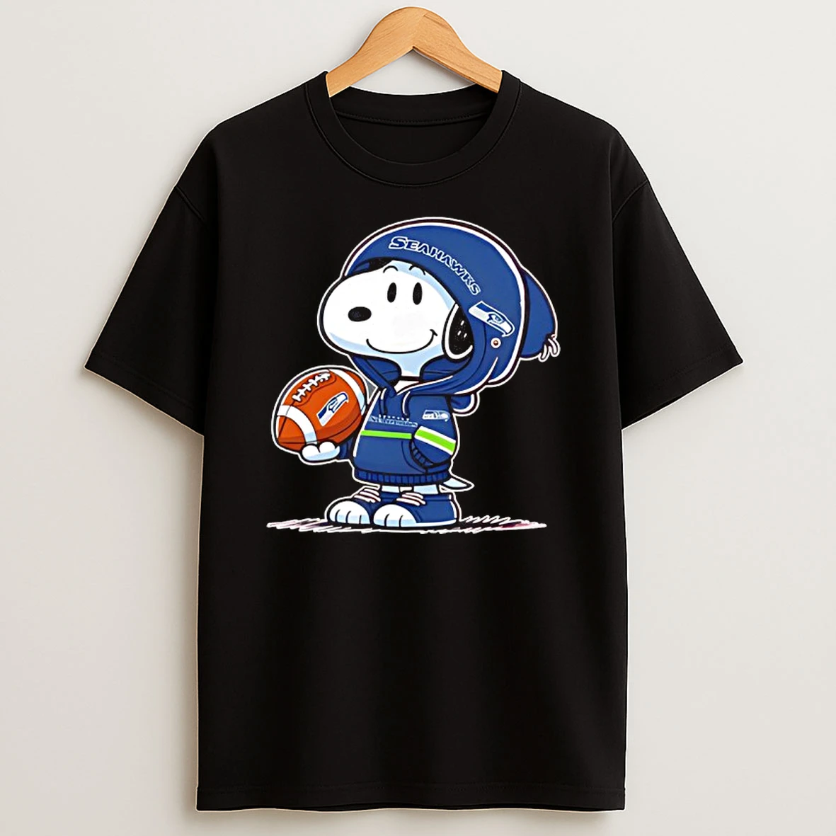Snoopy Wears Seattle Seahawks Football T Shirt