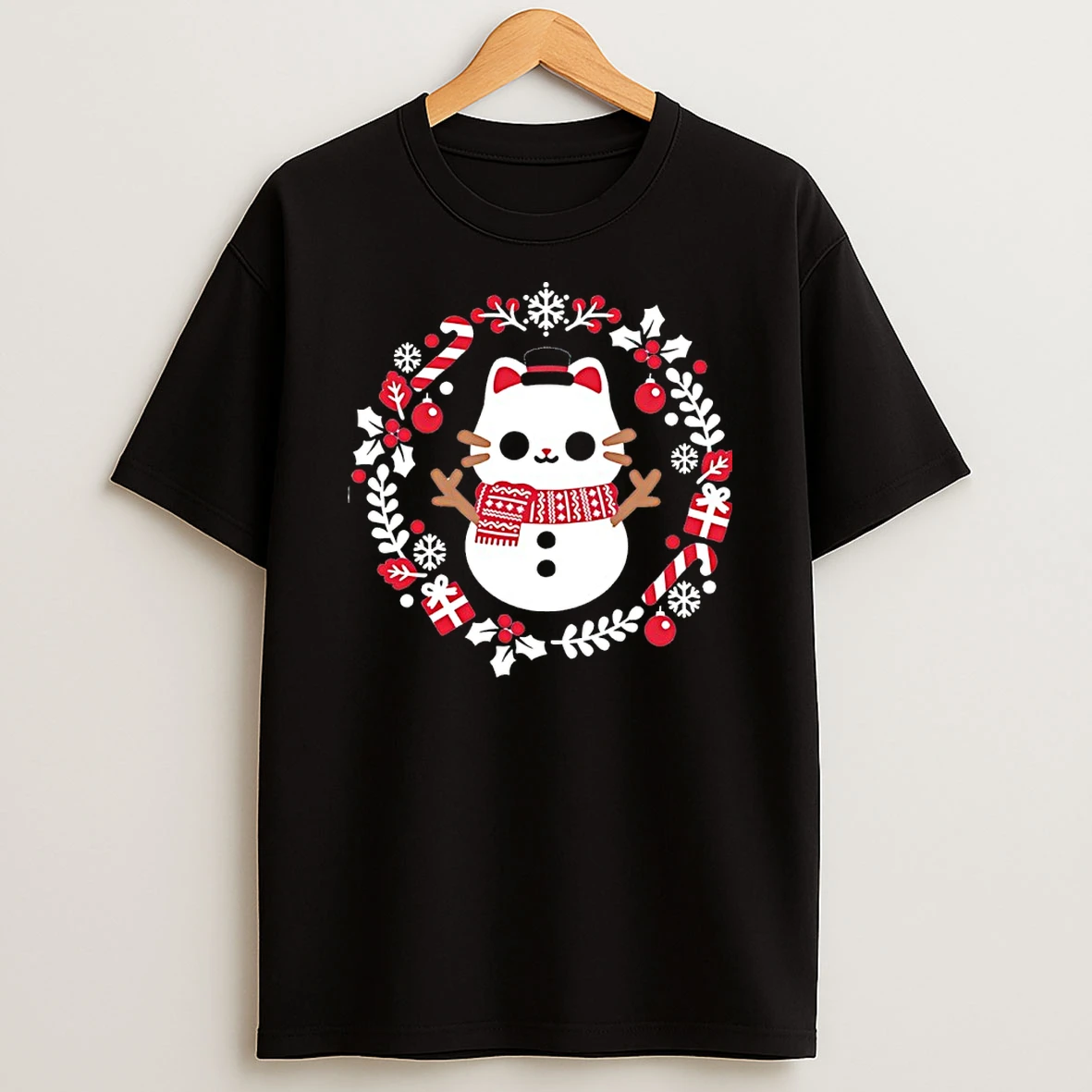 Snowcat Merry Christmas T Shirt