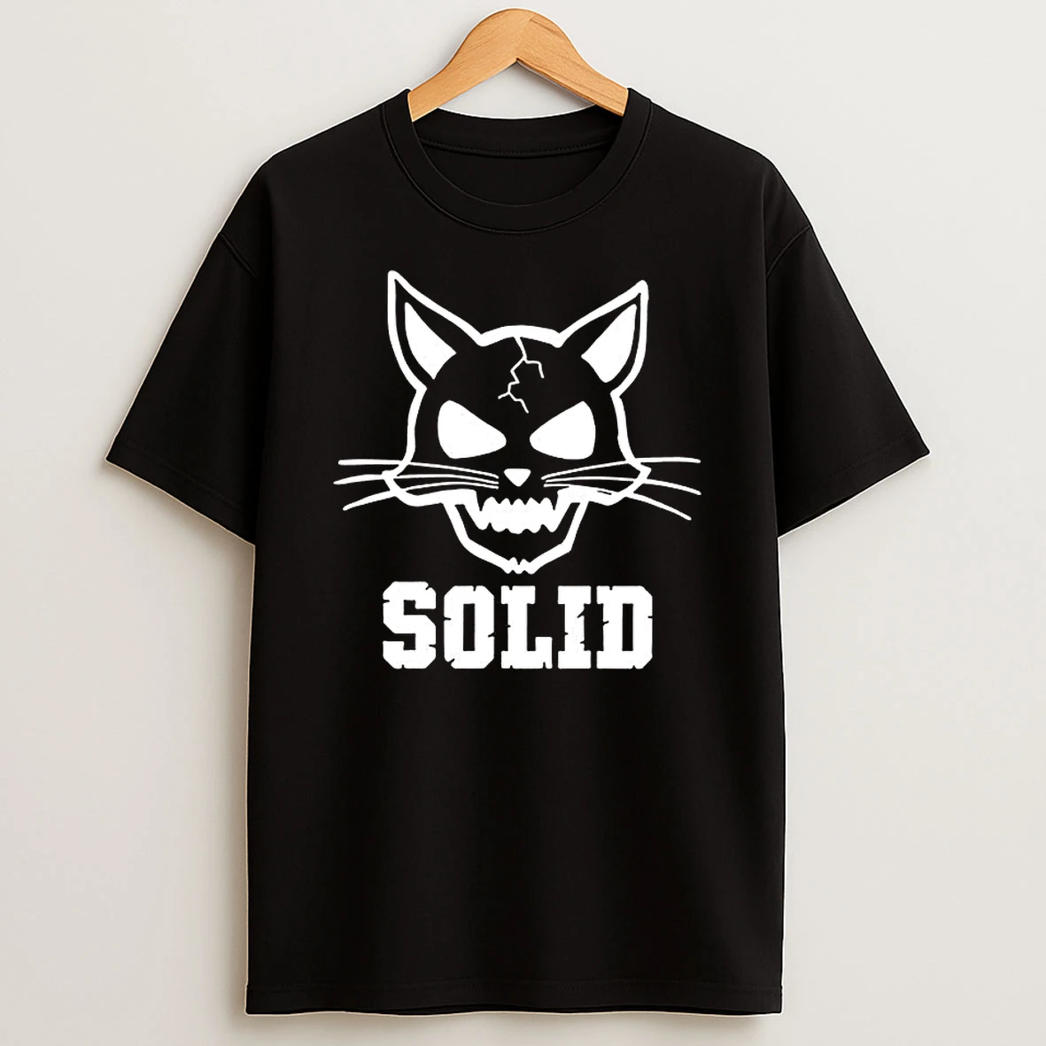 Solid Cat Growled Logo T Shirt