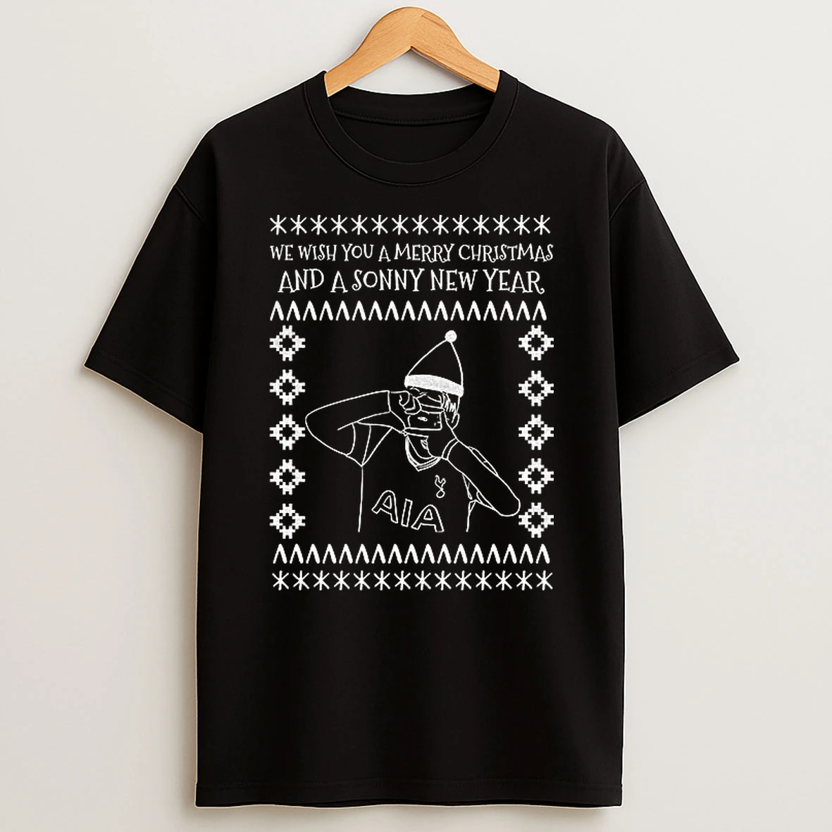 Son Heung Min Tottenham Hotspur We Wish You A Merry Christmas And A Sonny New Year Christmas T Shirt