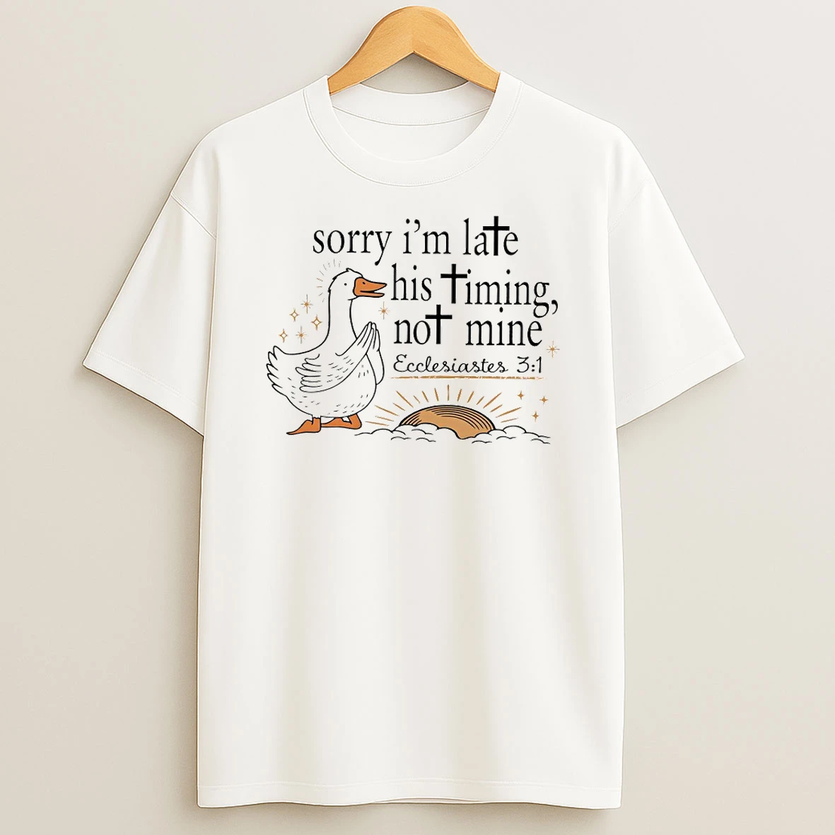 Sorry Im Late His Timing Not Mine Circle T Shirt