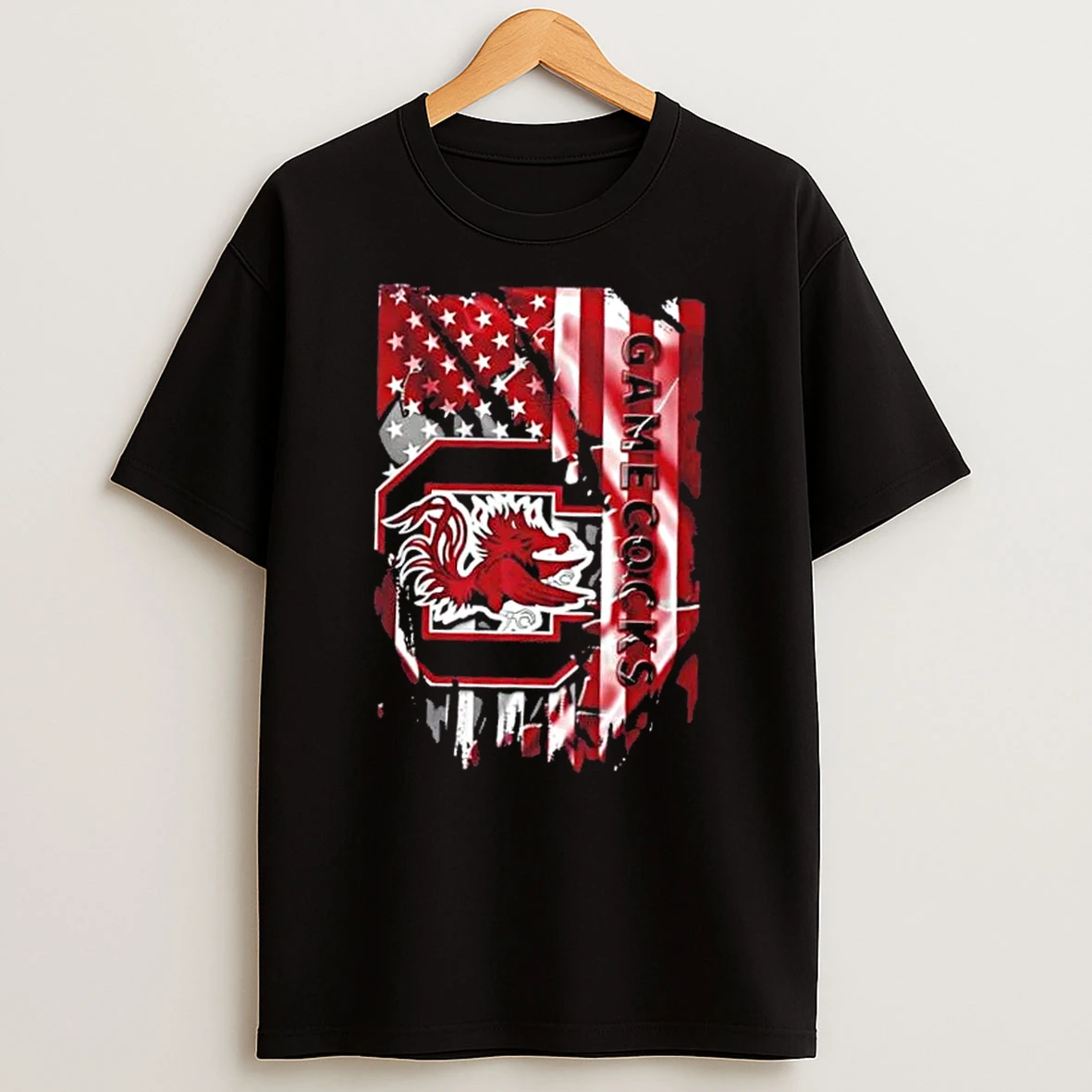 South Carolina Gamecocks Football X American Flag T Shirt