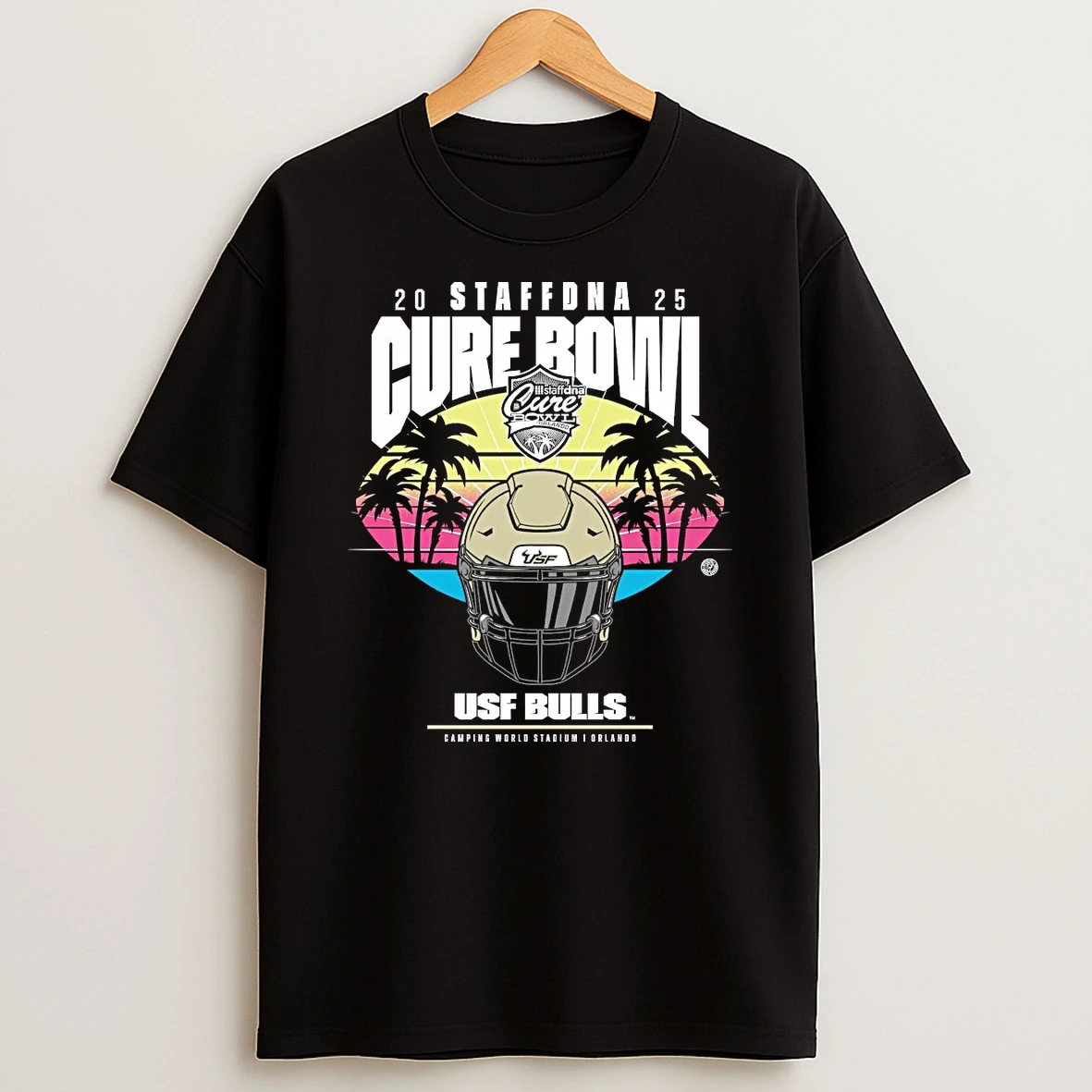South Florida Bulls 2025 Cure Bowl Helmet T Shirt