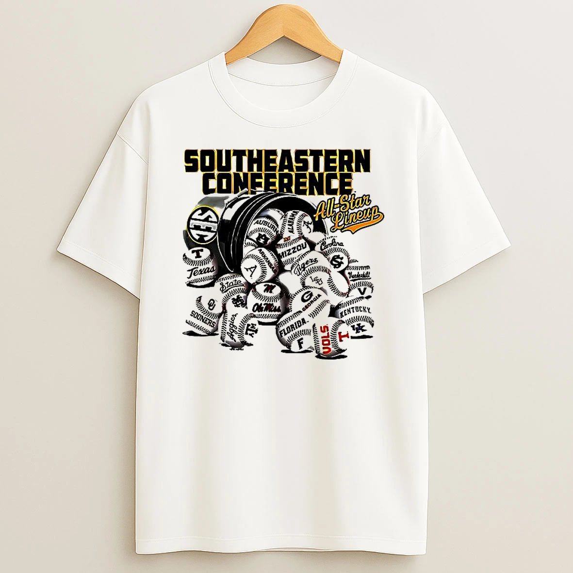 Southeastern Conference All Star Baseball Lineup Teams T Shirt
