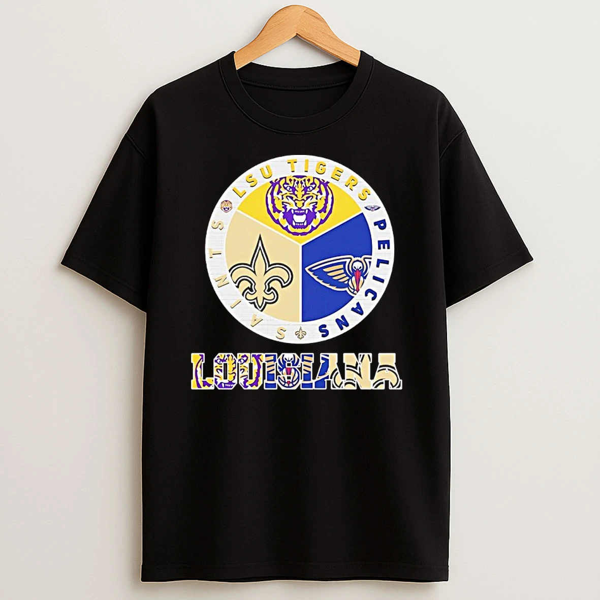 Sports In Louisiana Lsu Tigers Pelicans And Saints T Shirt