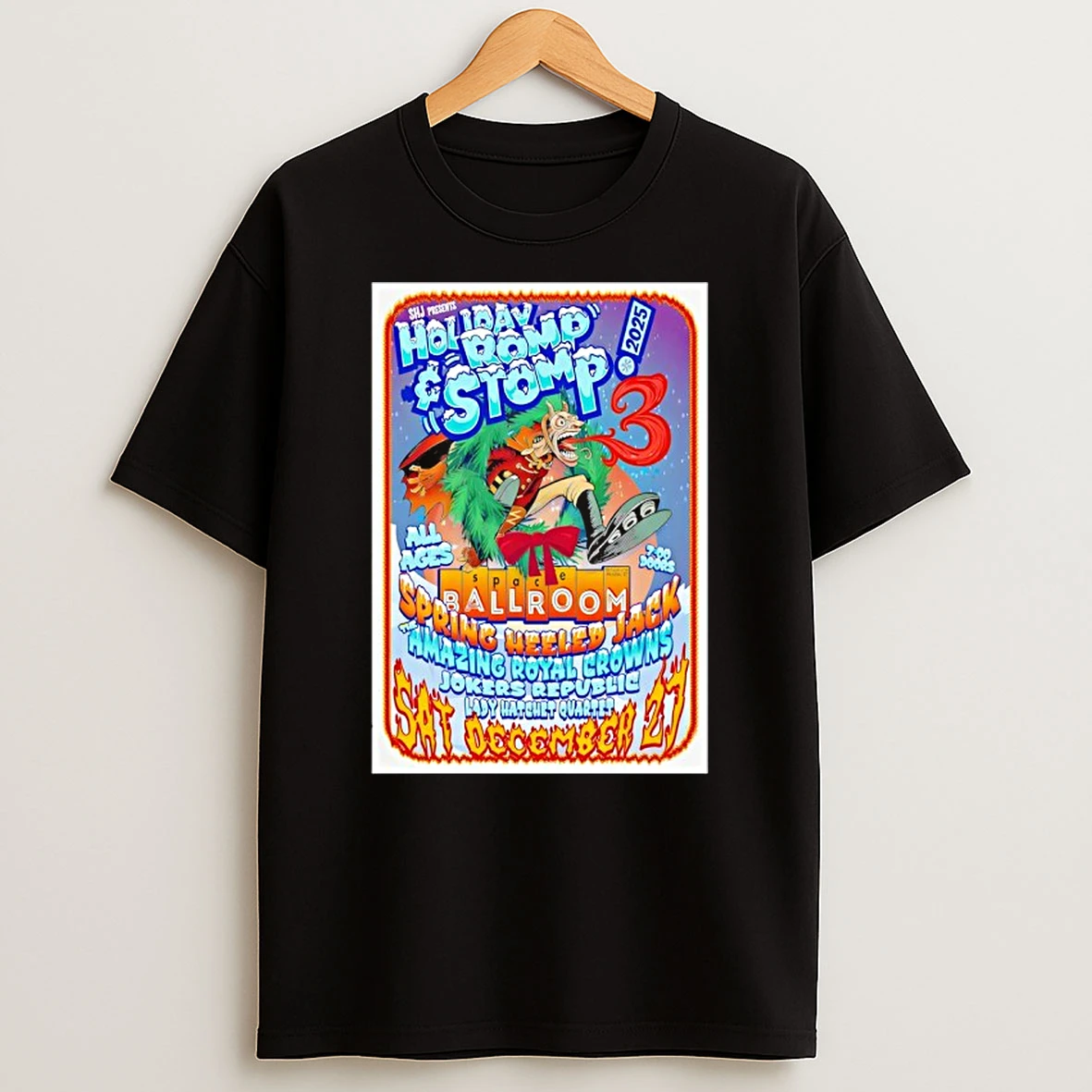 Spring Heeled Jacks Holiday Romp 12 27 2025 Hamden Ct T Shirt