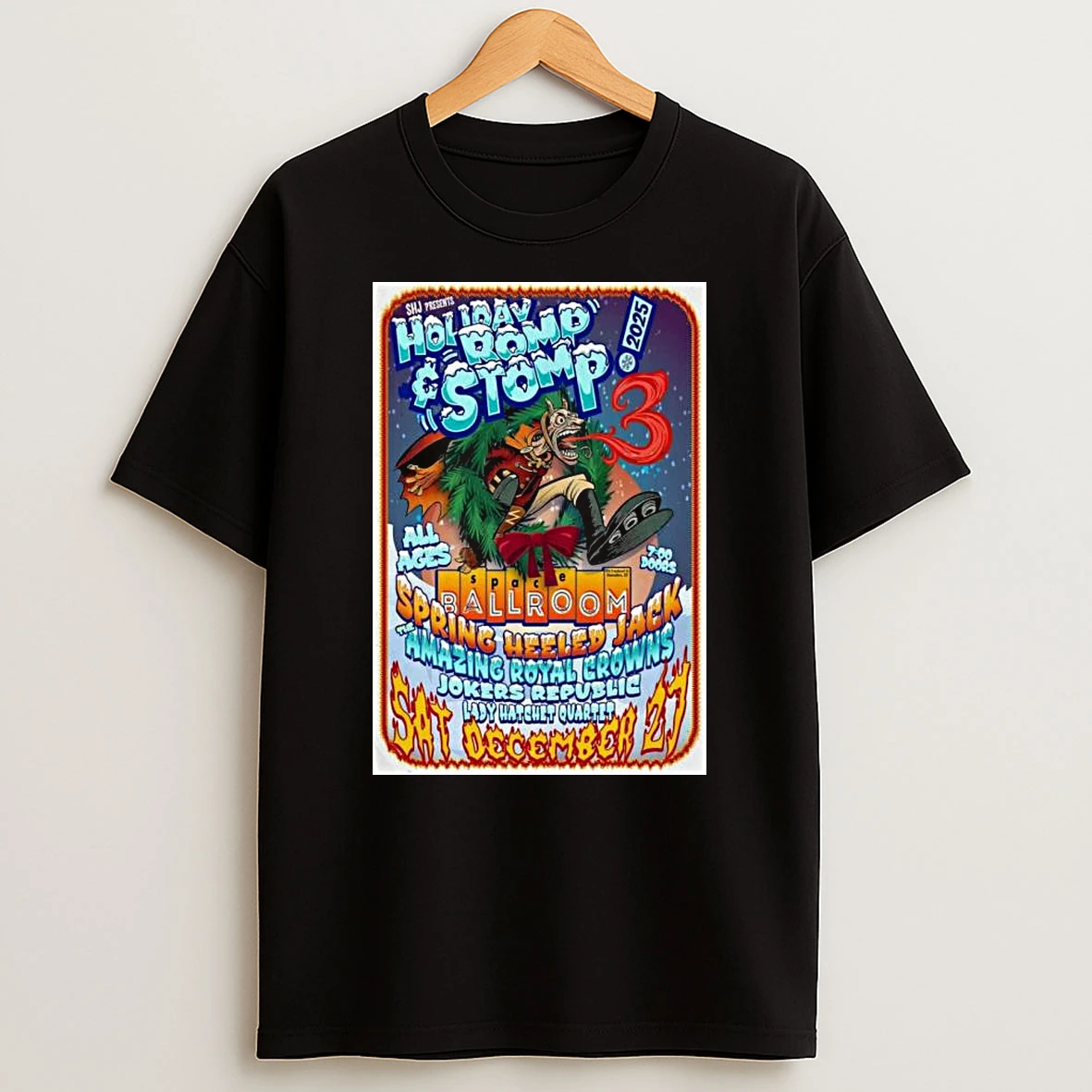 Spring Heeled Jacks Holiday Romp Space Ballroom In Hamden Ct Dec 27 2025 T Shirt