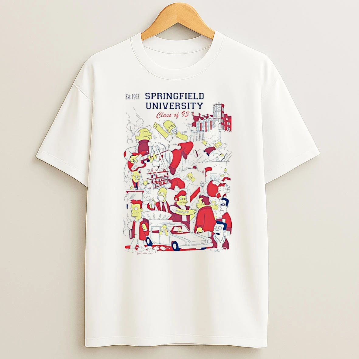 Springfield University Class Of 93 Comic T Shirt