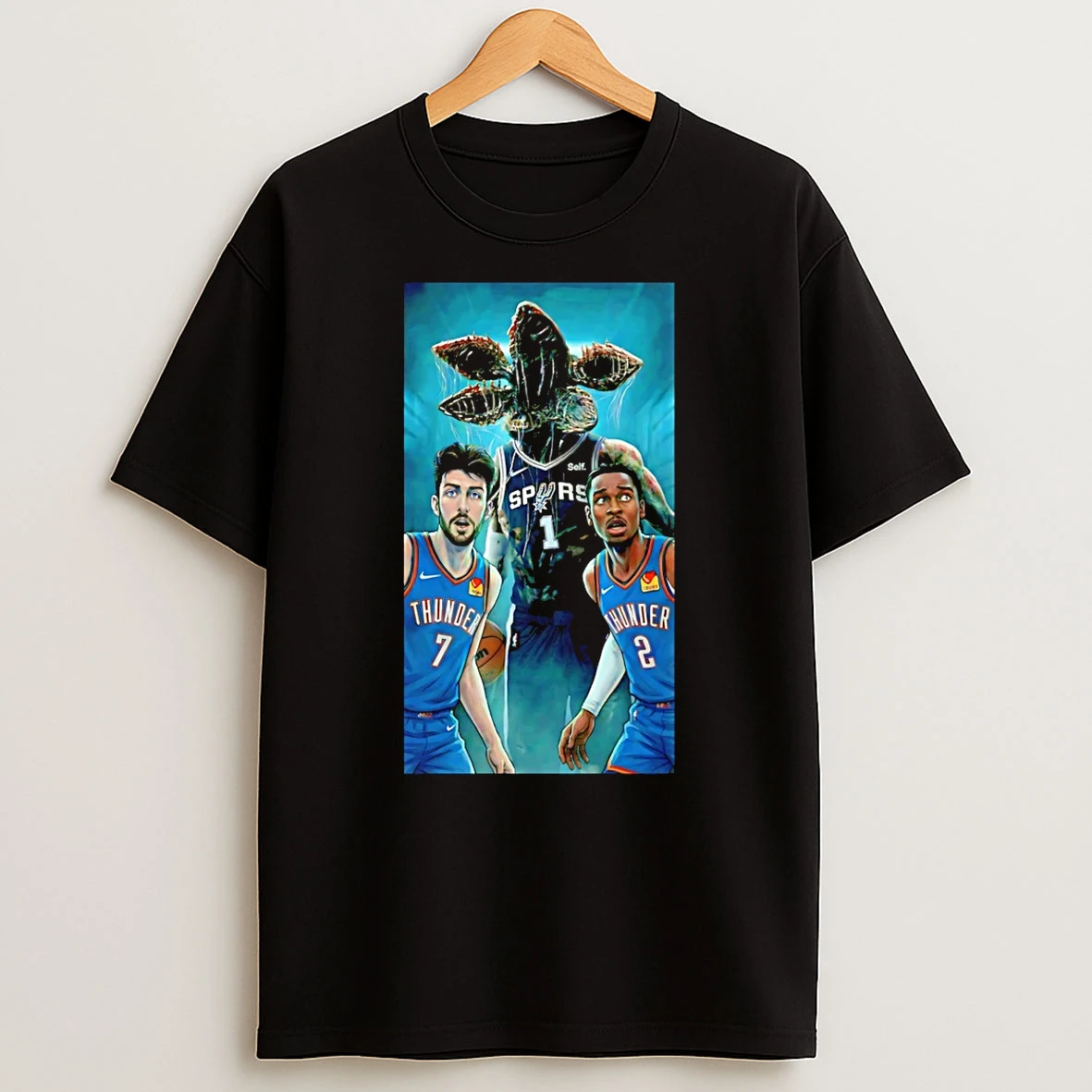 Spurs Stranger Things In Okc Thunder T Shirt