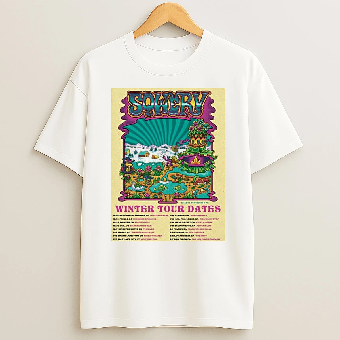 Sqwerv Winter Tour Dates 2025 2026 T Shirt