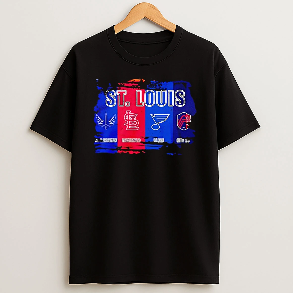 St Louis City Sc St Louis Cardinals St Louis Blues And St Louis Battlehawks Retro T Shirt