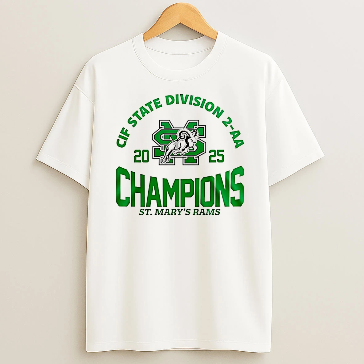 St Marys Rams 2025 Cif State Division 2 Aa Champions T Shirt