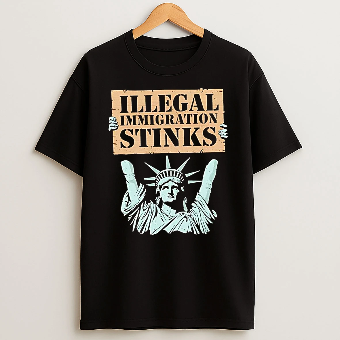 Statue Of Liberty Illegal Immigration Stinks T Shirt