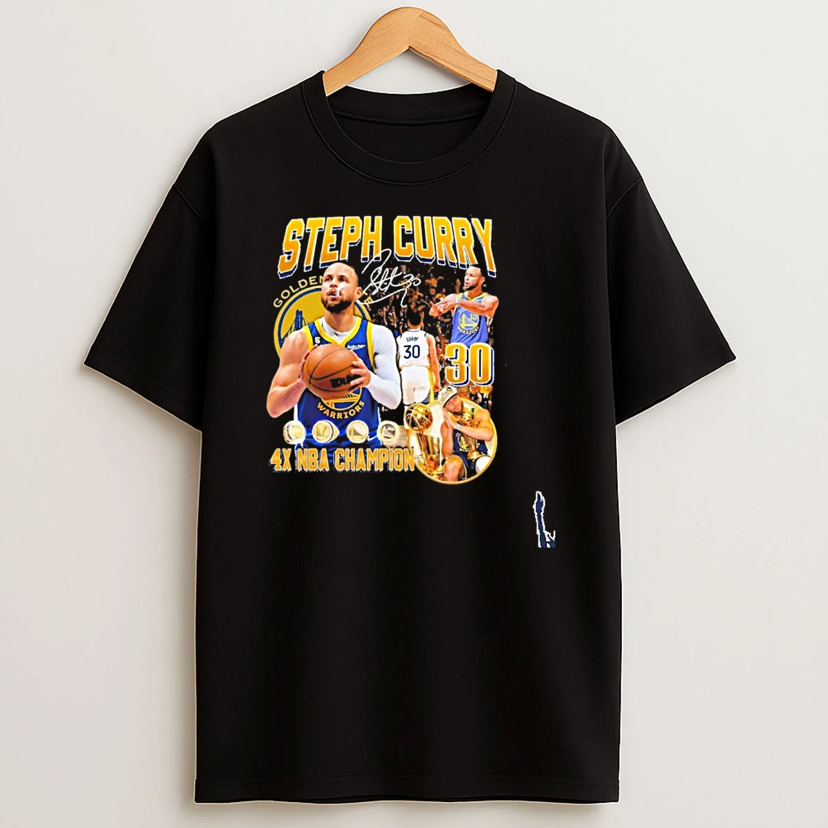 Steph Curry 4x Nba Champions Golden Signature T Shirt
