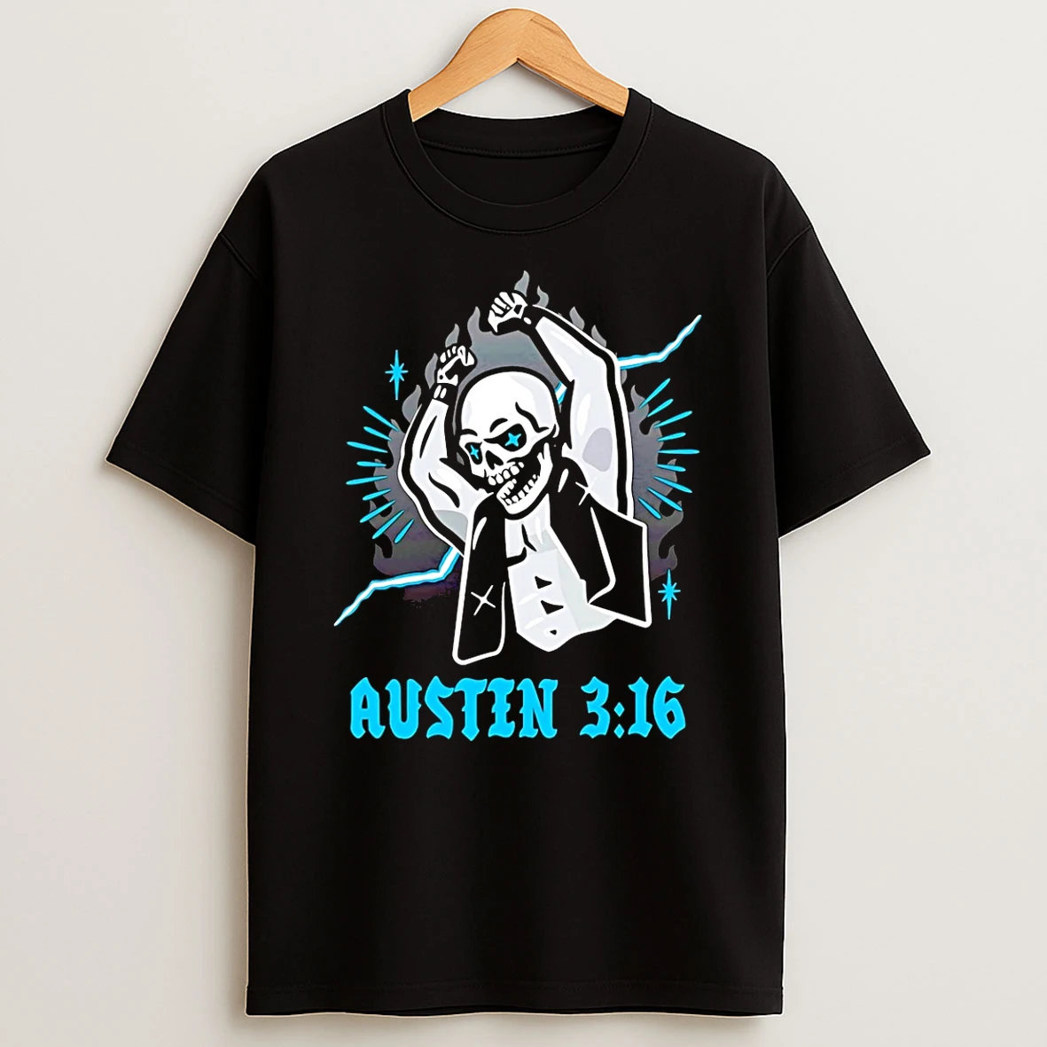 Steve Austin Texas Rattlesnake 3 16 Skeleton Paint T Shirt