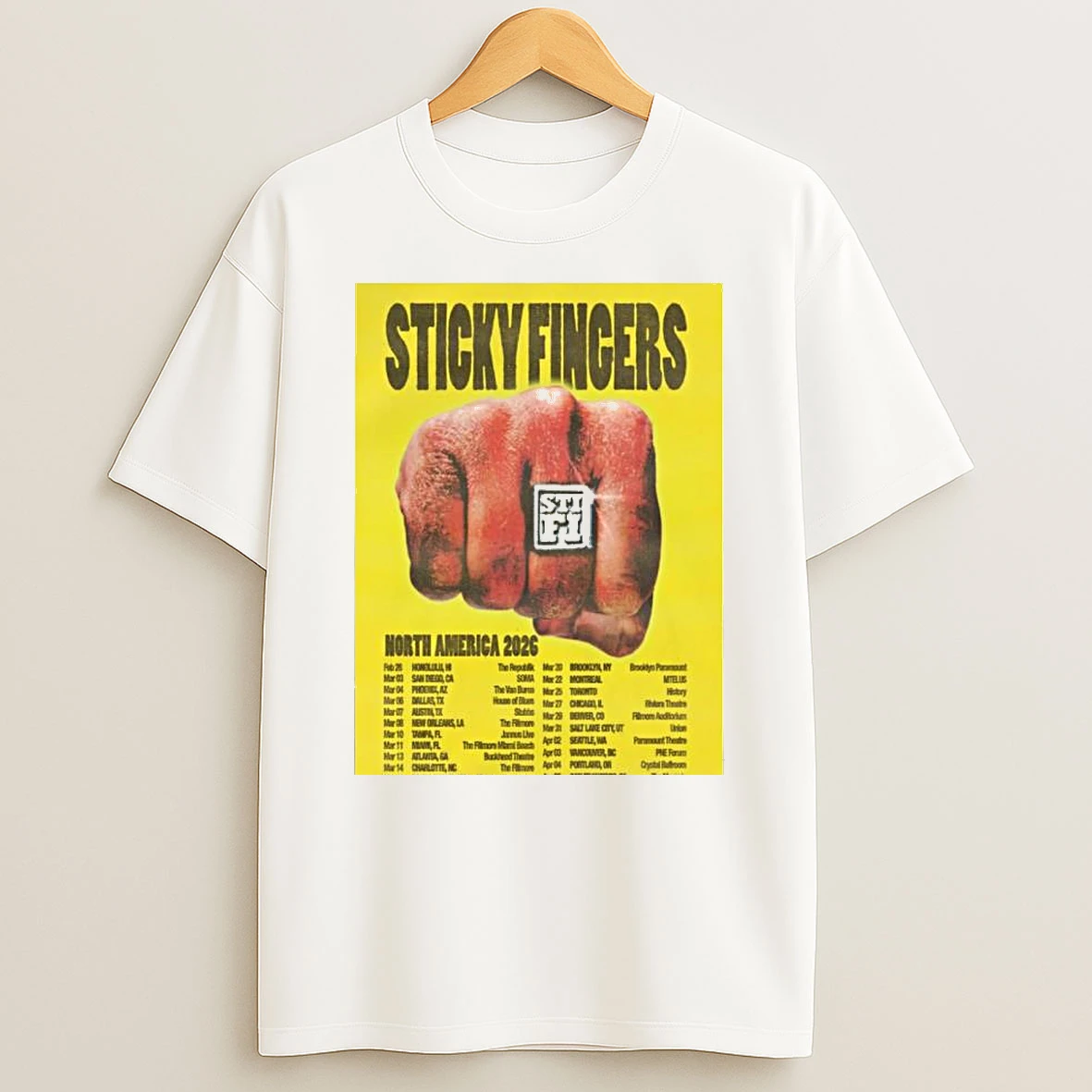 Sticky Fingers North America 2026 Tour T Shirt