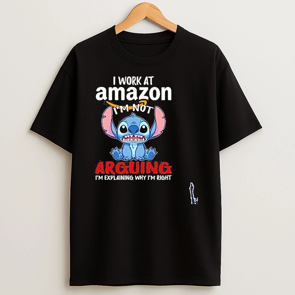 Stitch I Work At Amazon Logo Im Not Arguing Im Explaining Why Im Right T Shirt