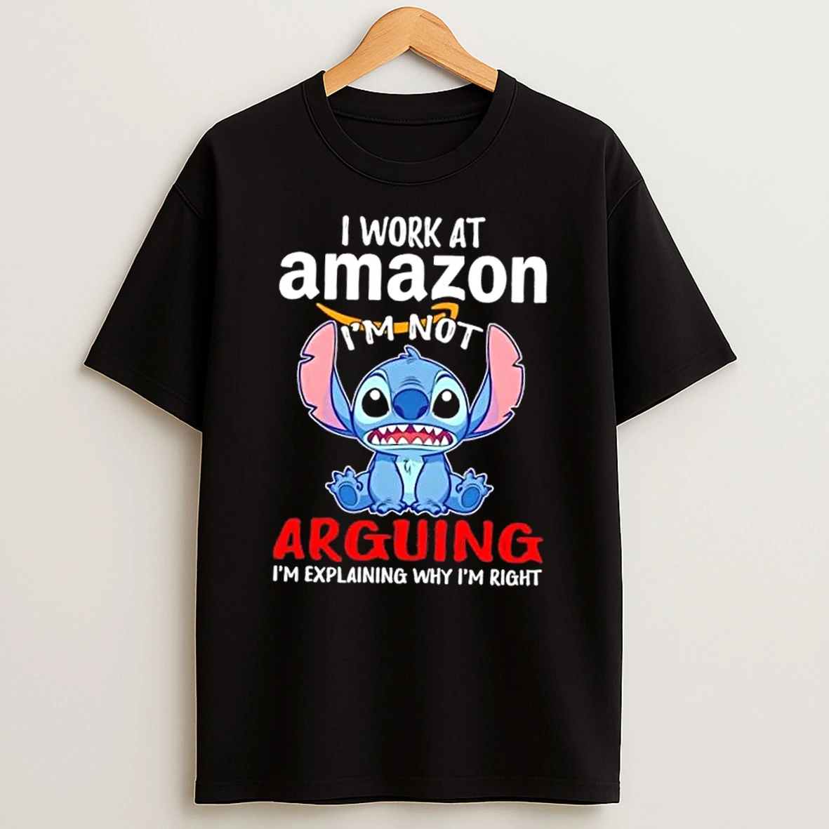 Stitch I Work At Amazon Im Not Arguing Im Explaining Why Im Right T Shirt