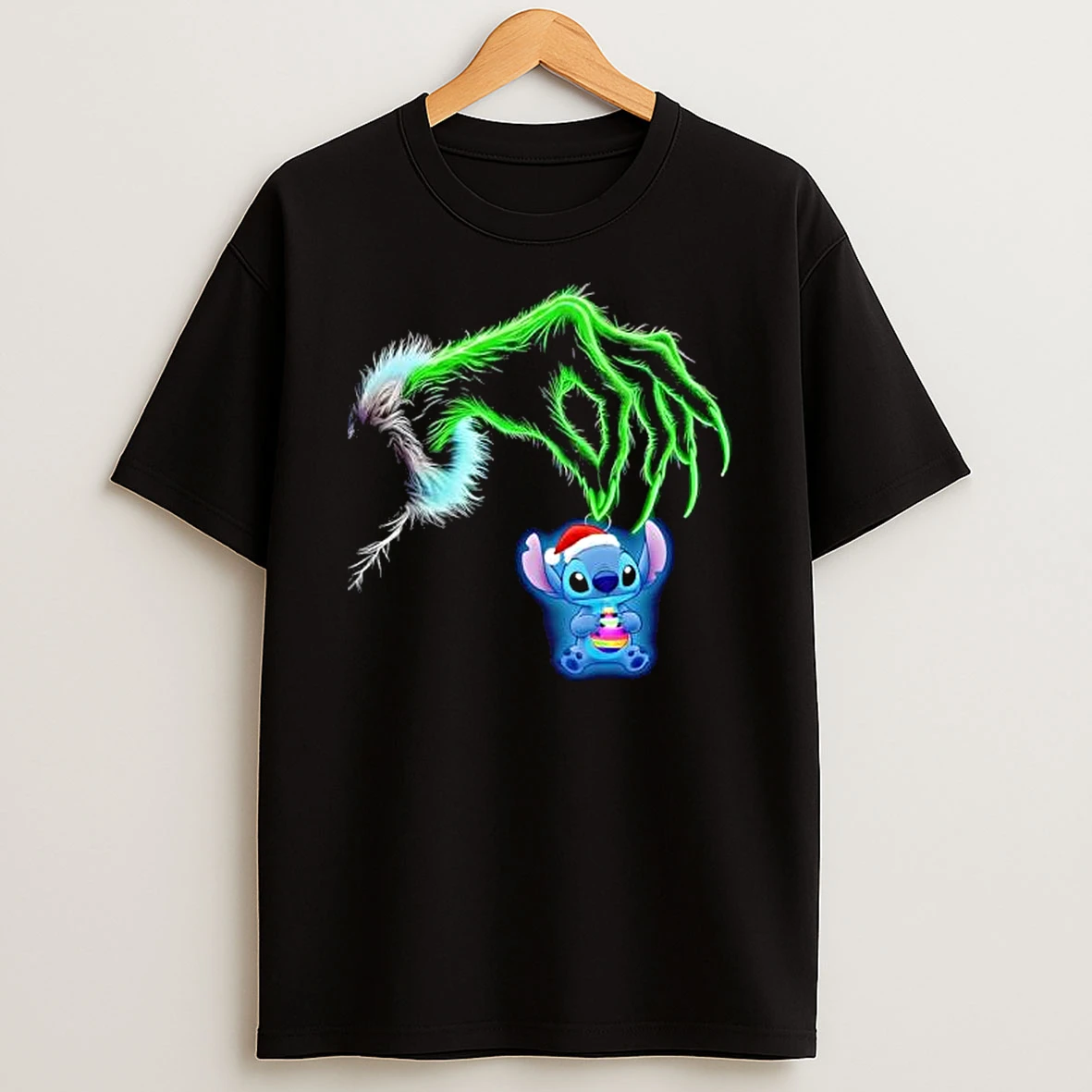 Stitch Lovers Hand Grinch T Shirt