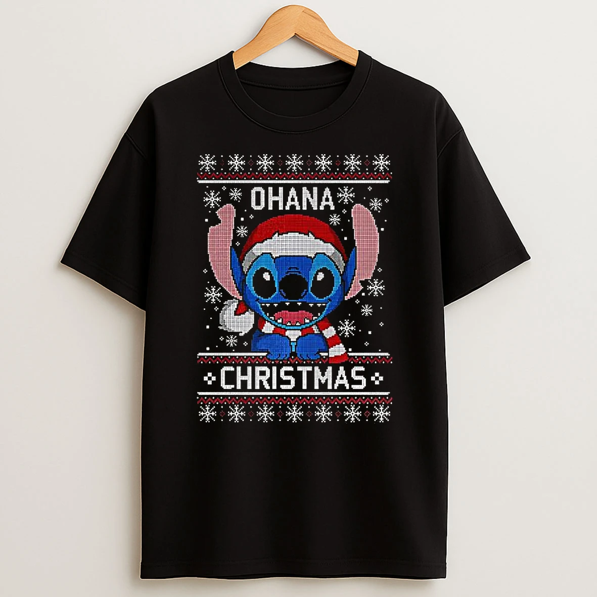 Stitch Ohana Cartoon Ugly Christmas T Shirt
