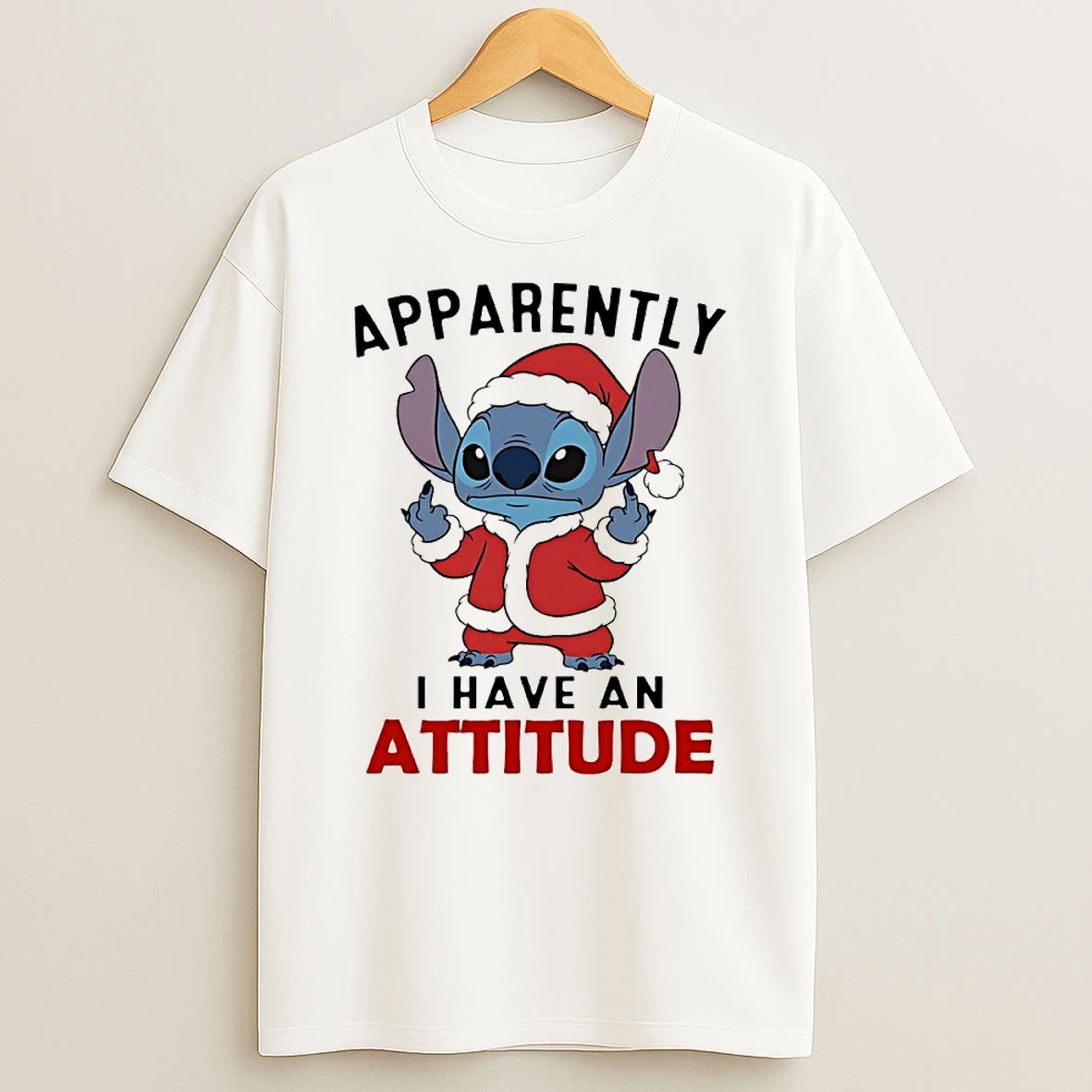 Stitch Apparently I Have An Attitude Circle T Shirt