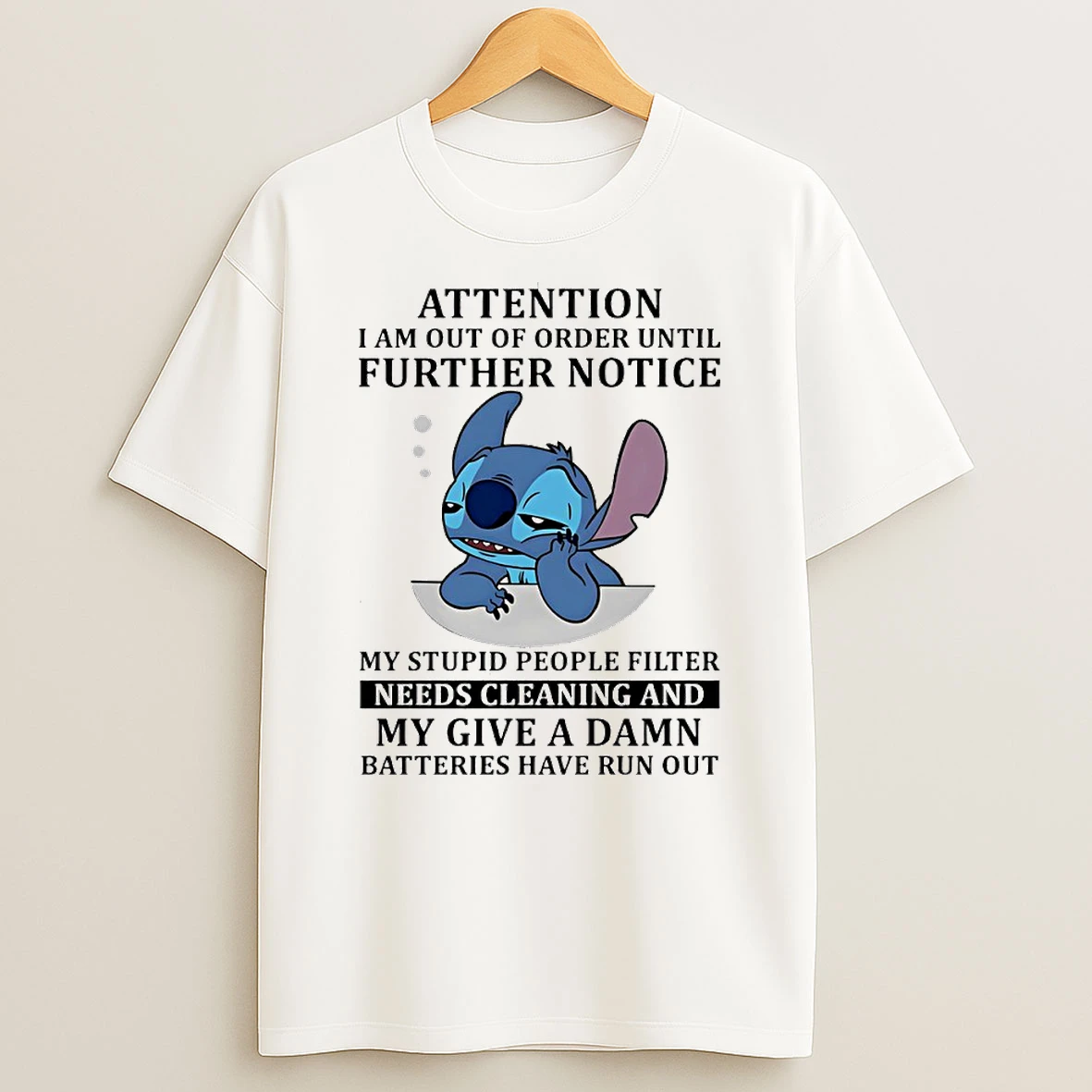 Stitch Attention I Am Out Of Order Until Further Notice Circle T Shirt