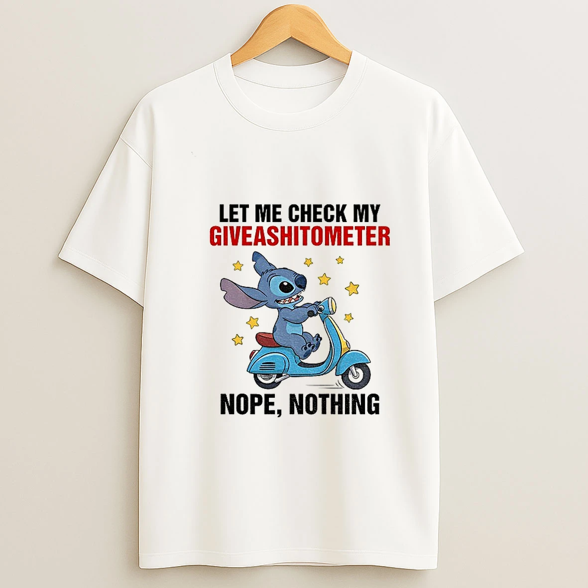 Stitch Let Me Check My Giveashitometer Nope Nothing T Shirt