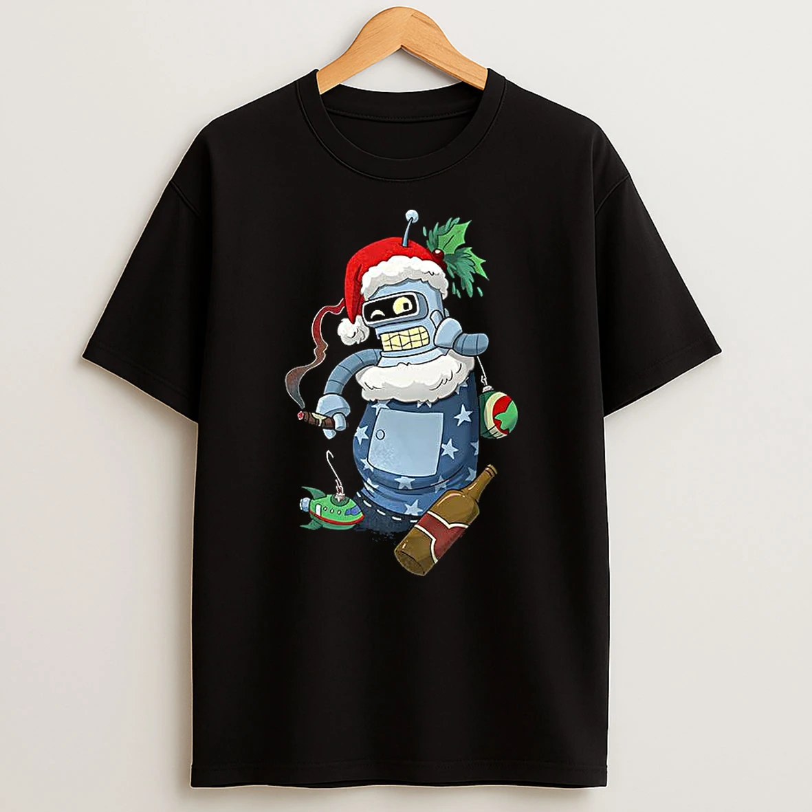 Stocking Stuffer Bender Futurama Cartoon Christmas T Shirt