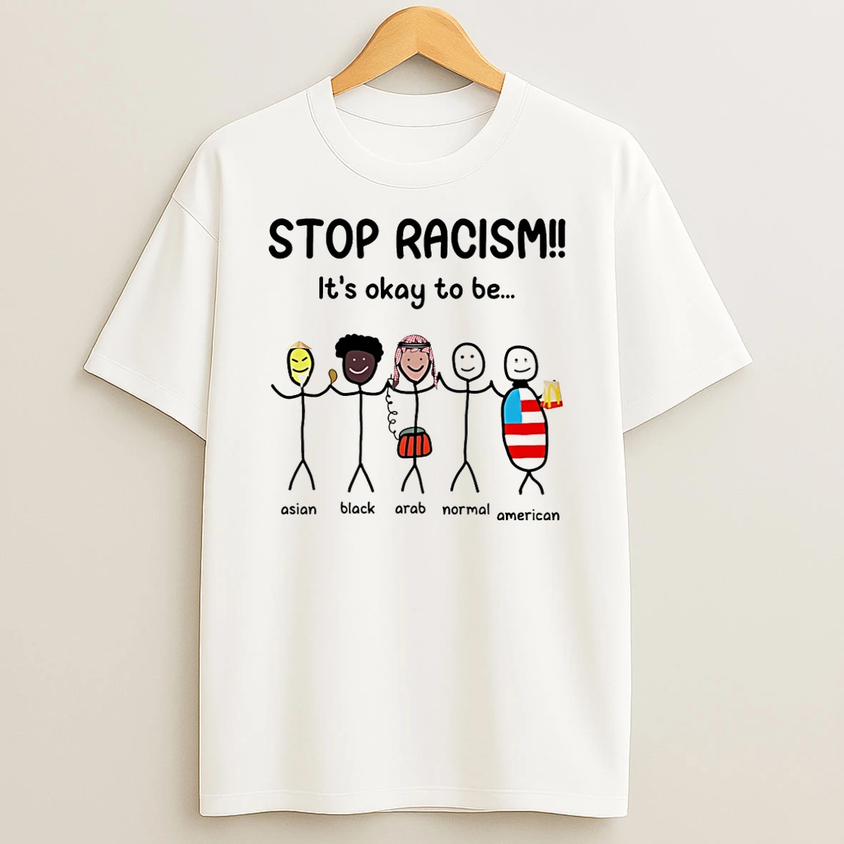 Stop Rasicm Its Okay To Be Paint T Shirt