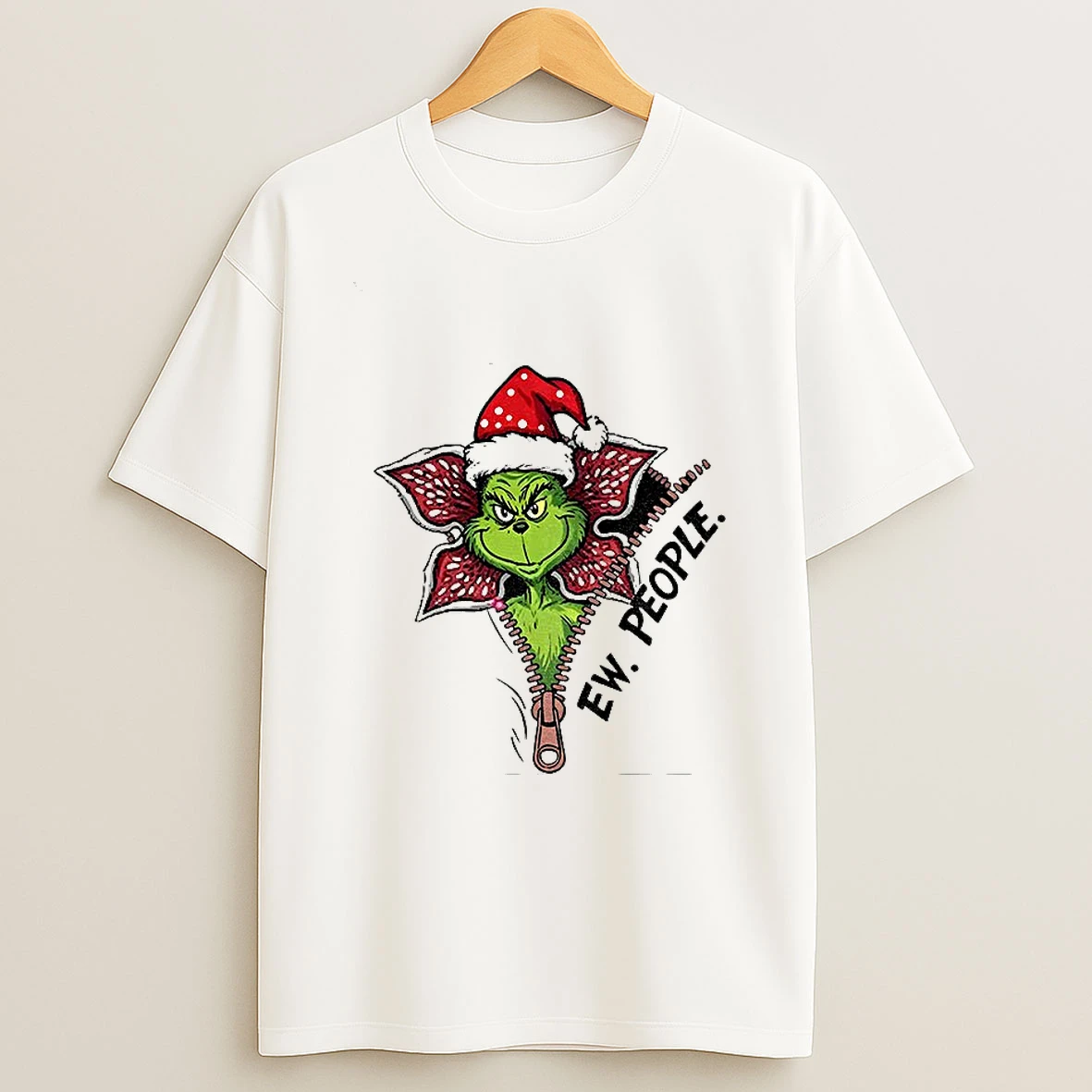 Stranger Grinchy Christmas Grinch Ew People Monster From Upside Down T Shirt