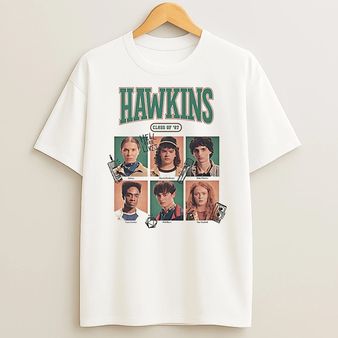 Stranger Thing Hawkins High School Class Of 87 Hellfire Lives 1987 Group Tour T Shirt
