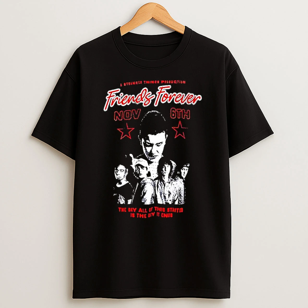 Stranger Things Friends Forever Tonal Graphic T Shirt