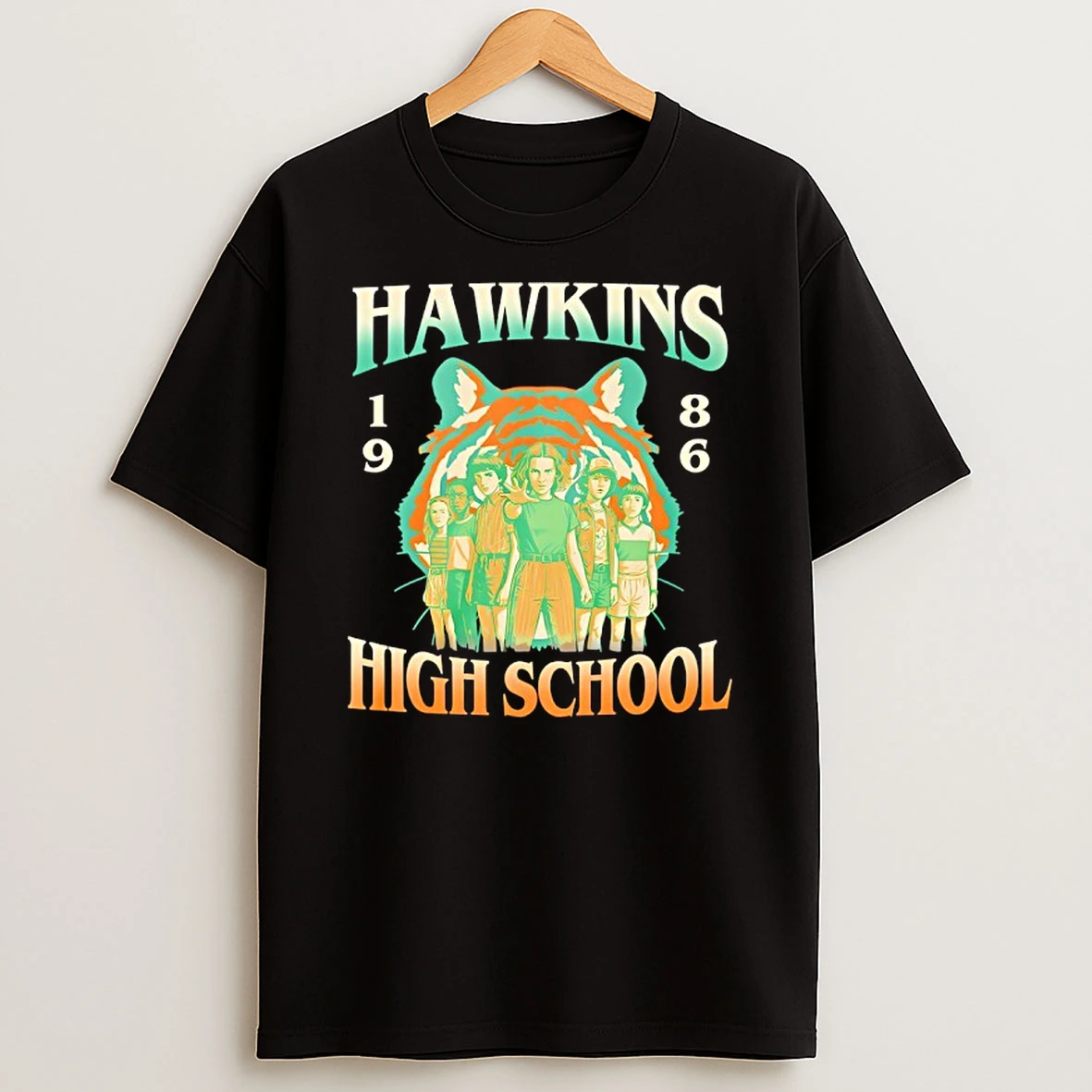 Stranger Things Hawkins High School Tiger Est 1986 T Shirt
