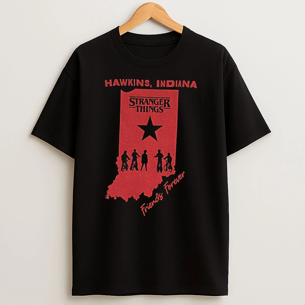Stranger Things Hawkins Indiana Friends Forever T Shirt