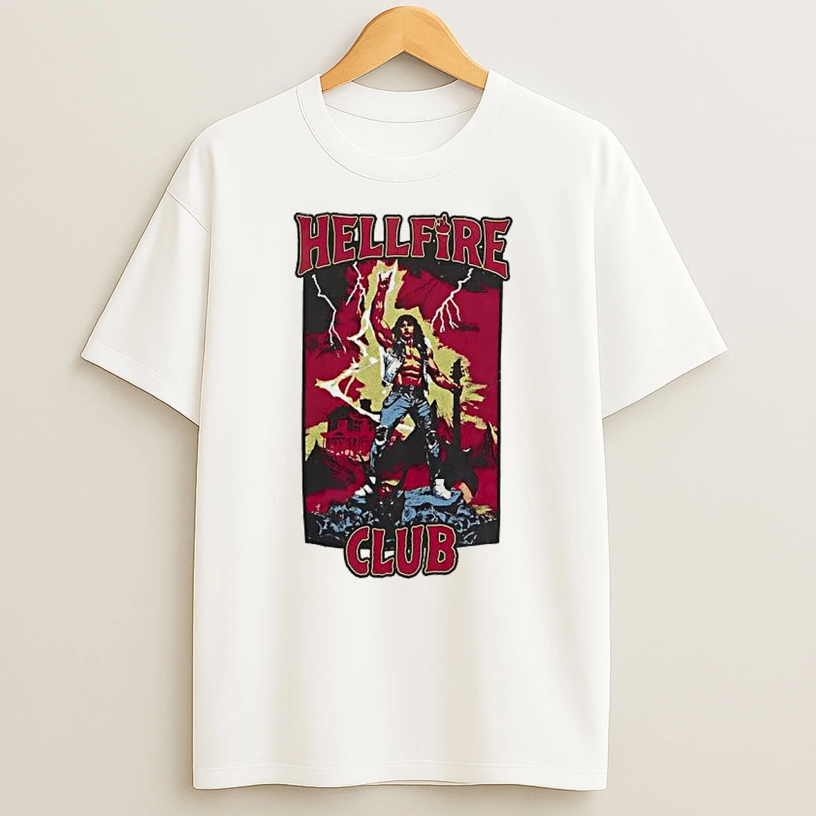 Stranger Things Hellfire Club Eddie Vintage T Shirt