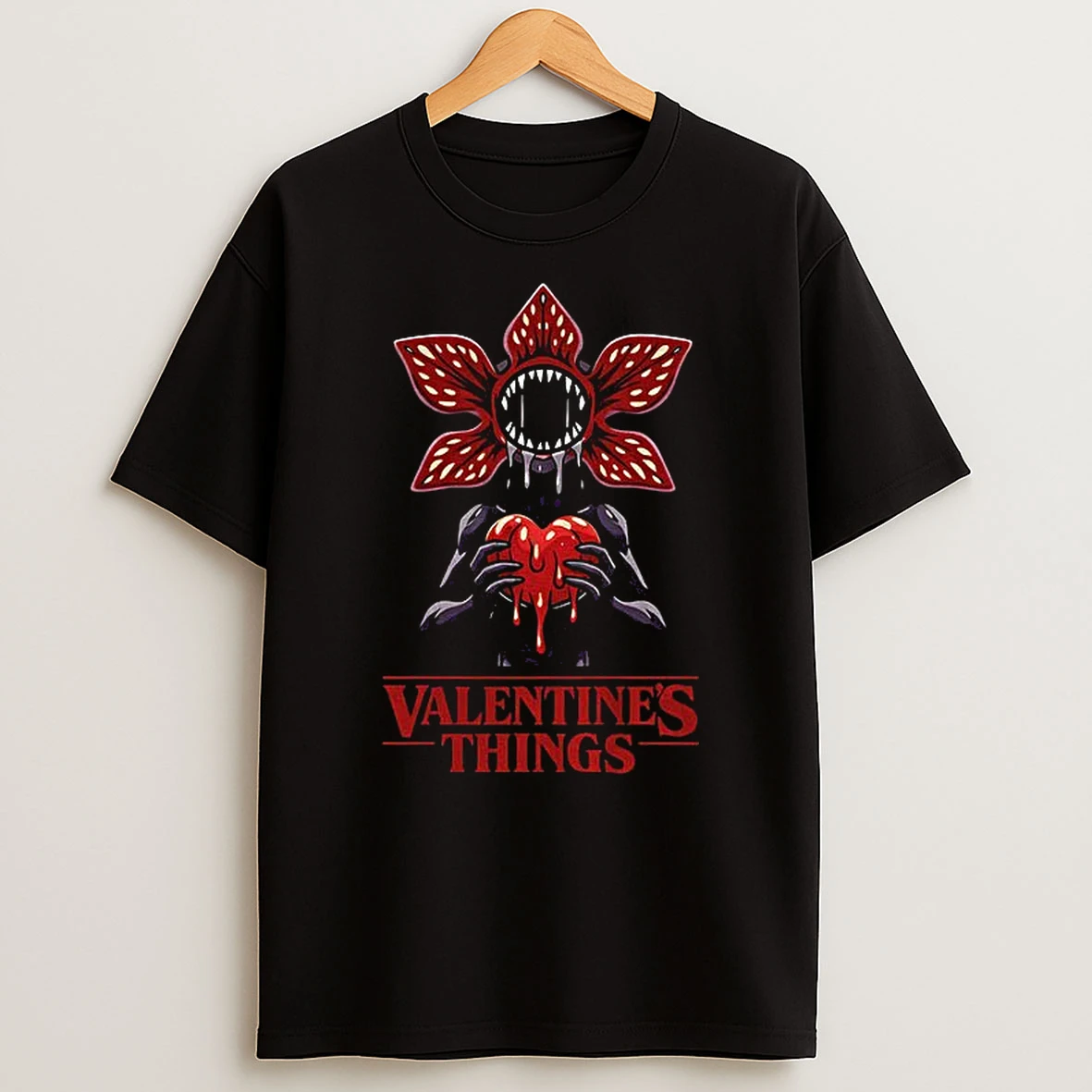 Stranger Things Monster From Upside Down Valentines Things T Shirt